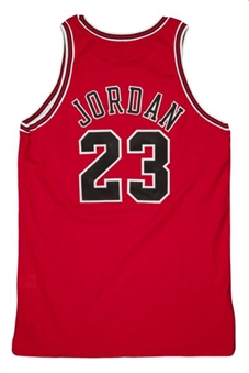1997-98 Michael Jordan Chicago Bulls Game Worn Road  Jersey  (Bulls LOA) Attributed to Playoff Game 4/29/1998